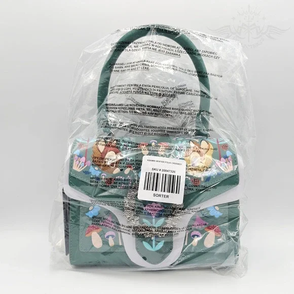 Loungefly Disney Bambi Folk Floral Green Crossbody Bag Purse New - Picture 12 of 12